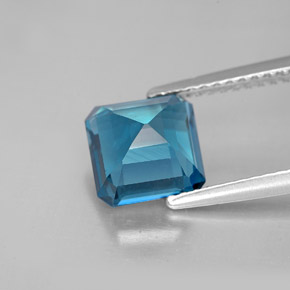 Topazio naturale blu da 2,61 ct, taglio smeraldo, VVS-VS