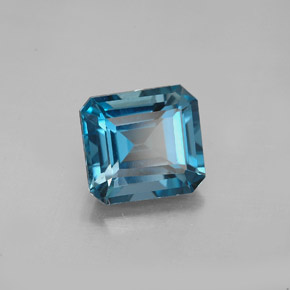 Topazio naturale blu da 2,64 ct, taglio smeraldo, VVS-VS