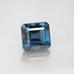 Topazio naturale blu da 2,63 ct, taglio smeraldo, VVS-VS