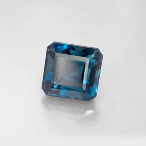 Topazio naturale blu da 2,63 ct, taglio smeraldo, VVS-VS