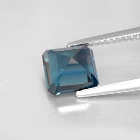 Topazio naturale blu da 2,63 ct, taglio smeraldo, VVS-VS