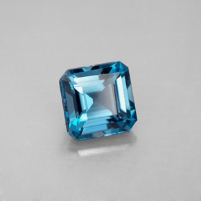 Topazio naturale blu da 2,16 ct, taglio smeraldo, VVS-VS