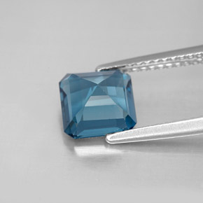 Topazio naturale blu da 2,16 ct, taglio smeraldo, VVS-VS