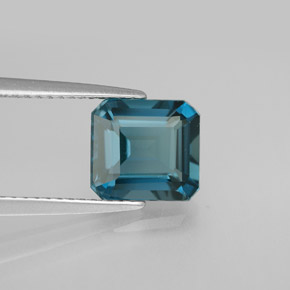 Topazio naturale blu da 2,71 ct, taglio smeraldo, VVS-VS
