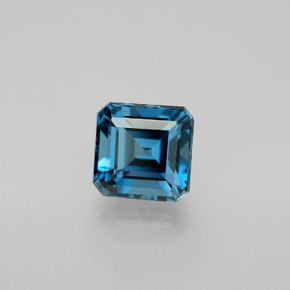 Topazio naturale blu da 2,01 ct, taglio smeraldo, VVS-VS