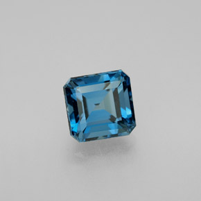 Topazio naturale blu da 2,01 ct, taglio smeraldo, VVS-VS