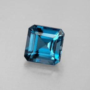 Topazio naturale blu da 1,78 ct, taglio smeraldo, VVS-VS