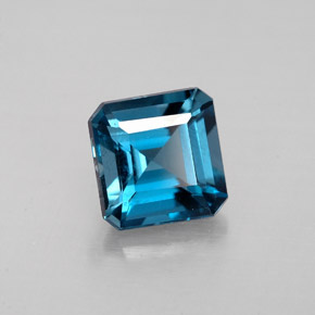 Topazio naturale blu da 1,78 ct, taglio smeraldo, VVS-VS