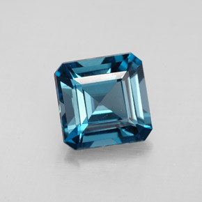 Topazio naturale blu da 2,16 ct, taglio smeraldo, VVS-VS