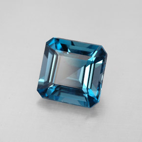 Topazio naturale blu da 2,16 ct, taglio smeraldo, VVS-VS