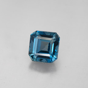 Topazio naturale blu da 2,15 ct, taglio smeraldo, VVS-VS