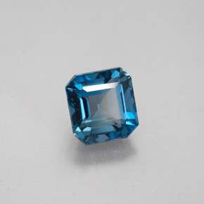 Topazio naturale blu da 2,15 ct, taglio smeraldo, VVS-VS