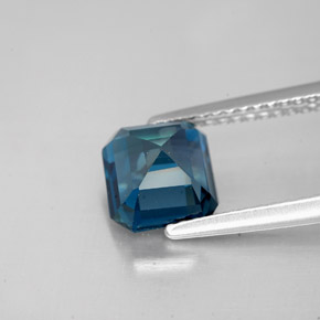 Topazio naturale blu da 2,15 ct, taglio smeraldo, VVS-VS