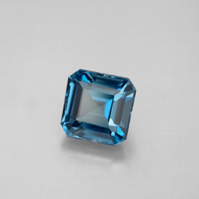 Topazio naturale blu da 2,20 ct, taglio smeraldo, VVS