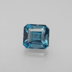 Topazio naturale blu da 2,20 ct, taglio smeraldo, VVS-VS