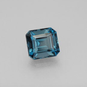 Topazio naturale blu da 2,20 ct, taglio smeraldo, VVS-VS