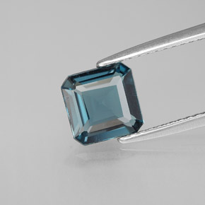 Topazio naturale blu da 1,48 ct, taglio smeraldo, VVS-VS