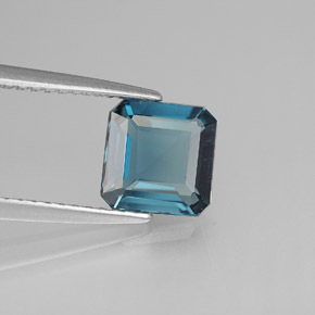 Topazio naturale blu da 1,48 ct, taglio smeraldo, VVS-VS