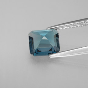 Topazio naturale blu da 1,48 ct, taglio smeraldo, VVS-VS