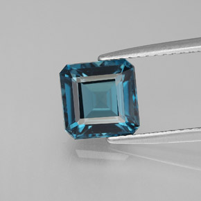 Topazio naturale blu da 2,46 ct, taglio smeraldo, VVS-VS