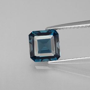 Topazio naturale blu da 1,72 ct, taglio smeraldo, VVS-VS