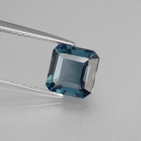 Topazio naturale blu da 1,72 ct, taglio smeraldo, VVS-VS