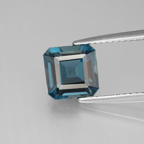 Topazio naturale blu da 2,10 ct, taglio smeraldo, VVS-VS