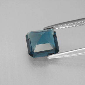 Topazio naturale blu da 2,10 ct, taglio smeraldo, VVS-VS