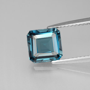 Topazio naturale blu da 2,09 ct, taglio smeraldo, VVS-VS