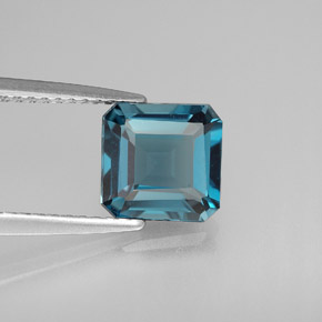 Topazio naturale blu da 2,09 ct, taglio smeraldo, VVS-VS