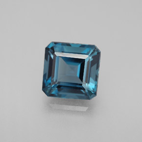 Topazio naturale blu da 2,95 ct, taglio smeraldo, VVS-VS