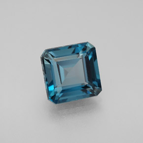 Topazio naturale blu da 2,95 ct, taglio smeraldo, VVS-VS