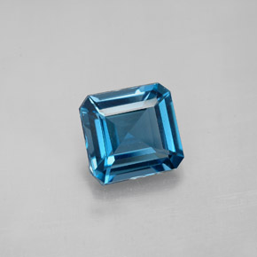 Topazio naturale blu da 2,50 ct, taglio smeraldo, VVS-VS