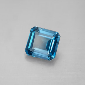 Topazio naturale blu da 2,50 ct, taglio smeraldo, VVS-VS