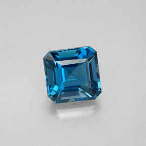 Topazio naturale blu da 2,31 ct, taglio smeraldo, VVS-VS