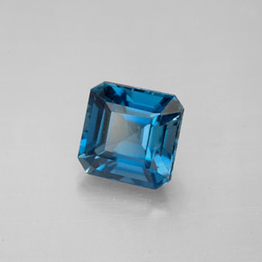 Topazio naturale blu da 2,31 ct, taglio smeraldo, VVS-VS