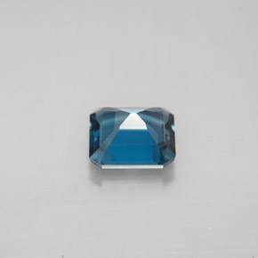 Topazio naturale blu da 1,60 ct, taglio smeraldo, VVS-VS