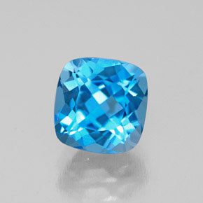 Topazio naturale blu da 2,01 ct, taglio a cuscino, VS