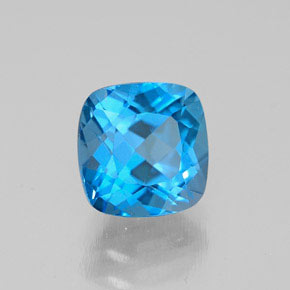 Topazio naturale blu da 2,01 ct, taglio a cuscino, VS