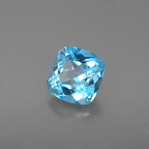 Topazio naturale blu da 2,03 ct, taglio a cuscino, VS