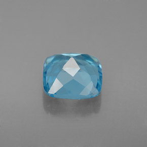 Topazio naturale blu da 2,86 ct, taglio a cuscino, VS