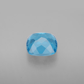 Topazio naturale blu da 2,97 ct, taglio a cuscino, VVS-VS