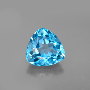 Topazio naturale blu da 3,36 ct, trillion, VVS-VS