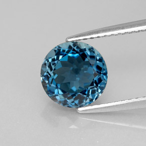 Topazio naturale blu da 2,68 ct, taglio rotondo, VS
