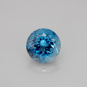 Topazio naturale blu da 2,73 ct, taglio rotondo, VS