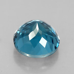 Topazio naturale blu da 3,10 ct, taglio rotondo, VVS-VS