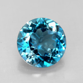Topazio naturale blu da 2,26 ct, taglio rotondo, VS
