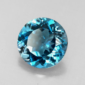 Topazio naturale blu da 2,26 ct, taglio rotondo, VS