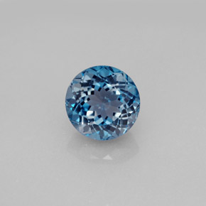 Topazio naturale blu da 2,70 ct, taglio rotondo, VVS-VS