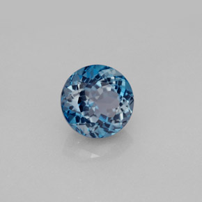 Topazio naturale blu da 2,70 ct, taglio rotondo, VVS-VS
